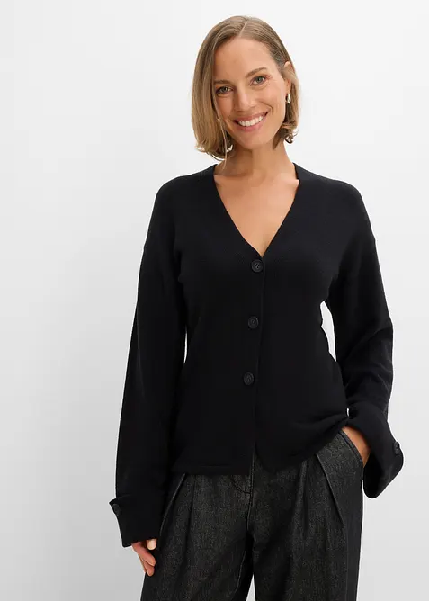 Cardigan sfiancato in misto viscosa, bonprix