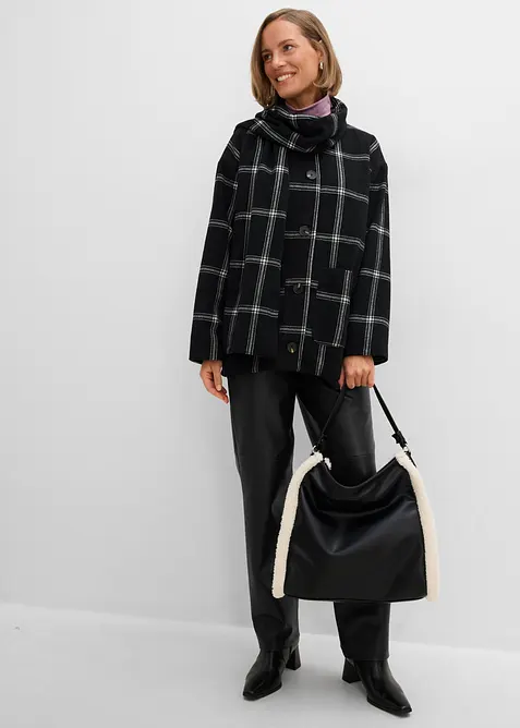 Giacca da mezza stagione con sciarpa integrata rimovibile, bonprix