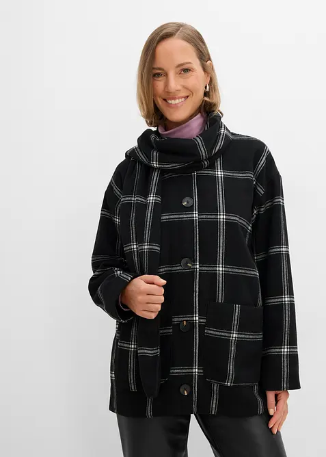 Giacca da mezza stagione con sciarpa integrata rimovibile, bonprix