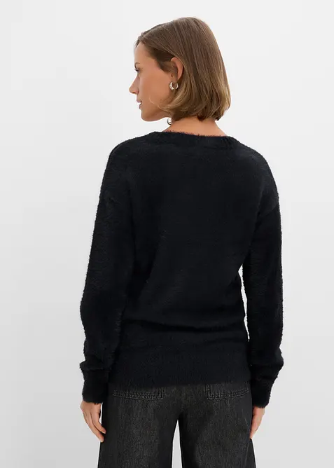 Maglione effetto peluche con viscosa, bonprix