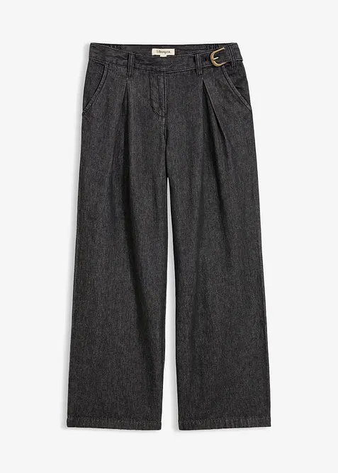 Jeans wide leg con pinces, bonprix