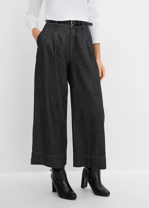 Jeans wide leg cropped, bonprix