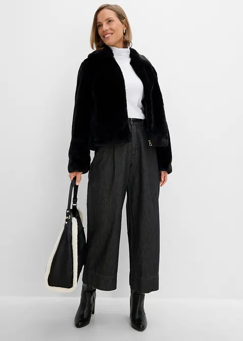 Jeans wide leg cropped, bonprix