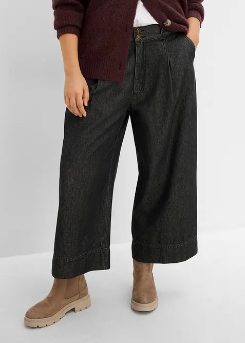 Jeans wide leg cropped, bonprix
