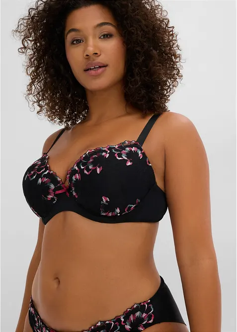 Reggiseno con coppe preformate e ricami delicati, bonprix