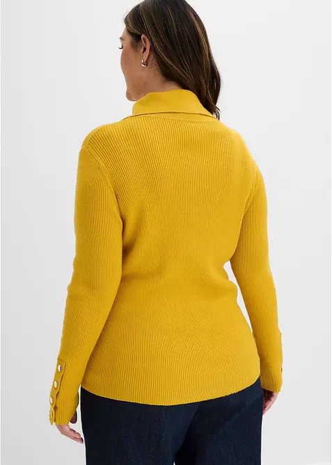 Maglione a polo con percentuale di viscosa, bonprix