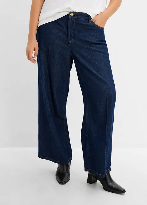 Jeans wide leg, vita media, bonprix