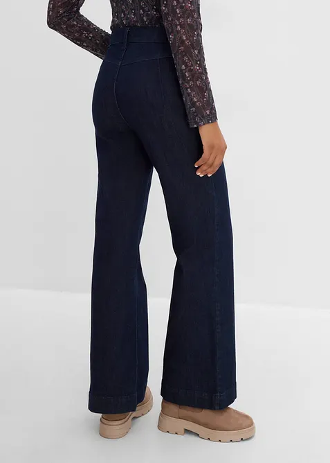 Jeans a zampa, vita alta, bonprix