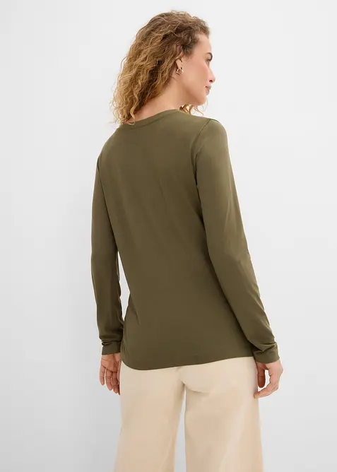 Maglia a maniche lunghe in misto viscosa morbido, bonprix