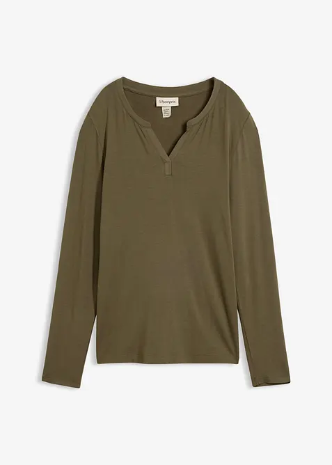 Maglia a maniche lunghe in misto viscosa morbido, bonprix