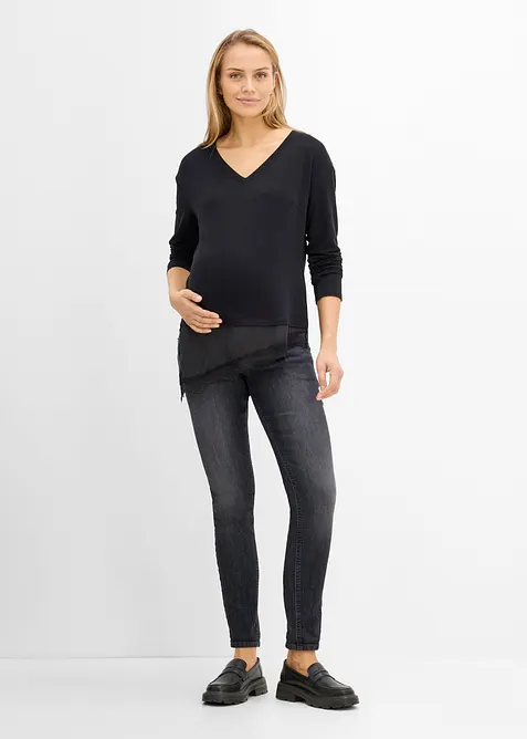 Jeans pr&eacute;maman elasticizzati con cotone biologico, skinny, bonprix