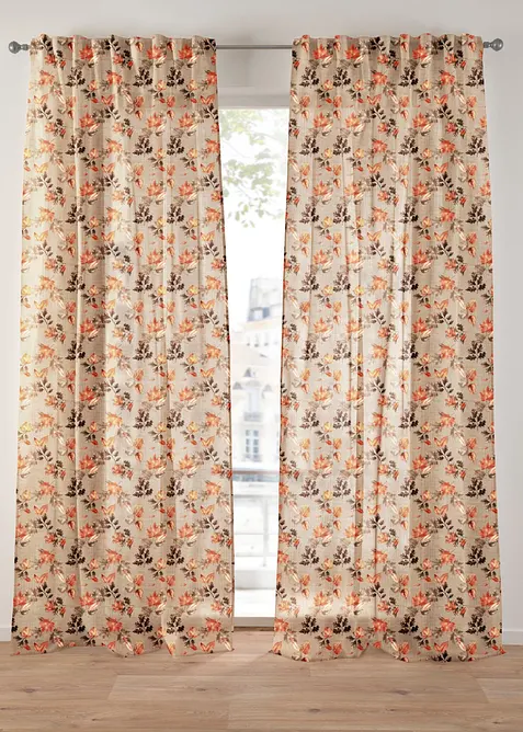 Tenda trasparente con delicata trama strutturata (pacco da 1), bonprix
