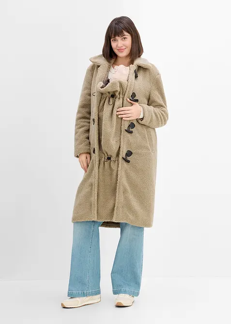 Cappotto pr&eacute;maman in pile teddy 3 in 1 con inserto babywearing, bonprix