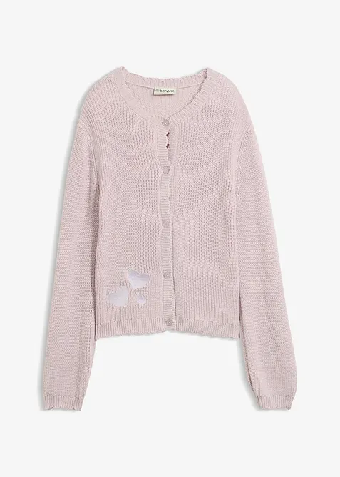 Cardigan in filato grosso di misto cotone, bonprix