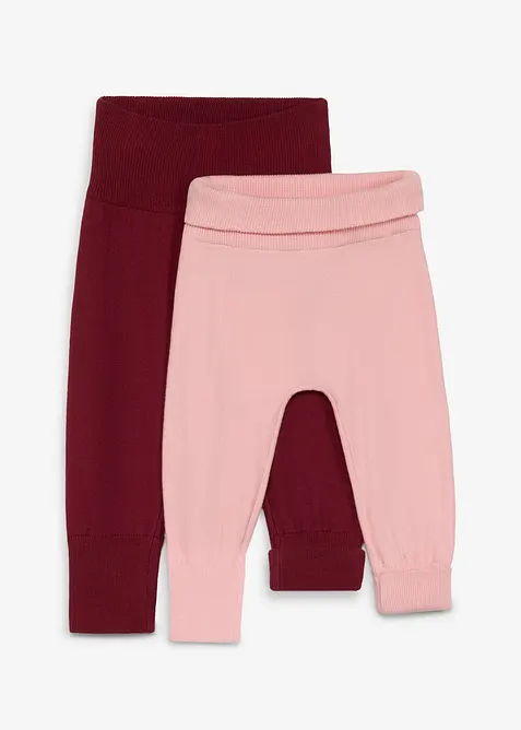 Pantaloni allungabili in morbida maglia di misto cotone (pacco da 2), bonprix