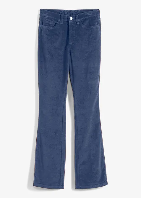 Pantaloni a zampa in velluto di cotone elasticizzato, bonprix
