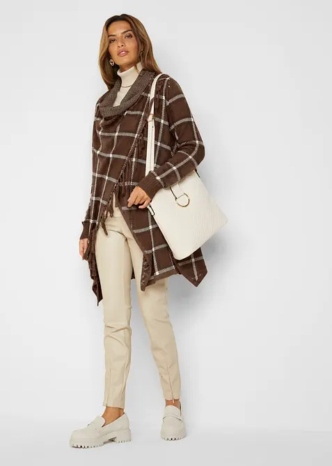 Cardigan di maglia lungo con frange, bonprix