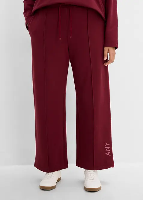 Pantaloni in felpa di misto cotone biologico elasticizzato, bonprix