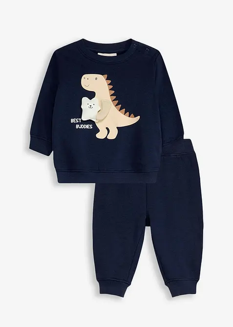 Felpa e pantaloni in puro cotone biologico (set 2 pezzi), bonprix