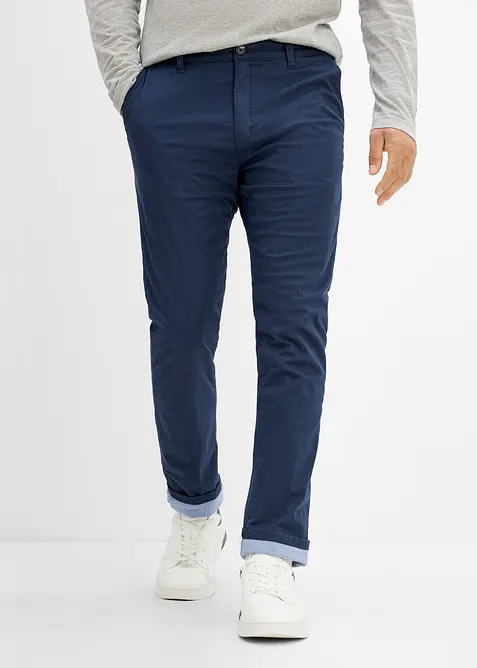 Pantaloni chino con vita regolabile e fodera termica, straight, bonprix