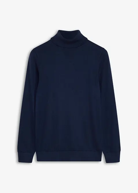 Maglione a collo alto in filato fine con pregiata lana merino, bonprix