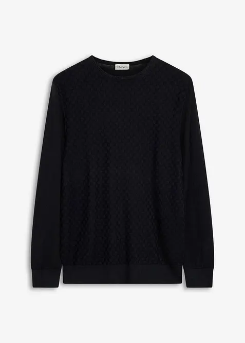 Maglione in filato fine con lana merino, bonprix