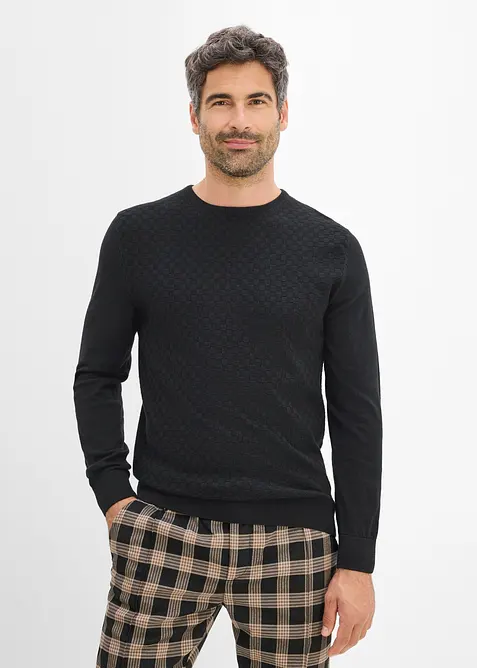 Maglione in filato fine con lana merino, bonprix