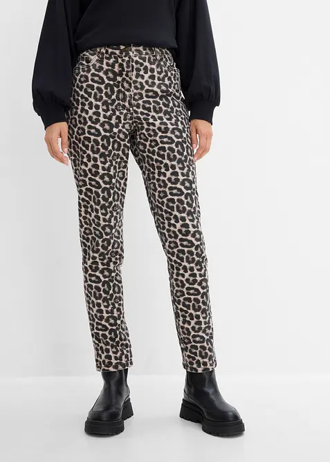 Pantaloni in twill di misto cotone elasticizzato, bonprix