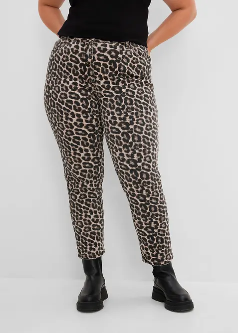 Pantaloni in twill di misto cotone elasticizzato, bonprix