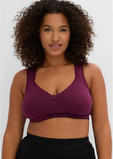 Reggiseno t-shirt minimizer senza ferretto con cotone biologico (pacco da 2), bonprix
