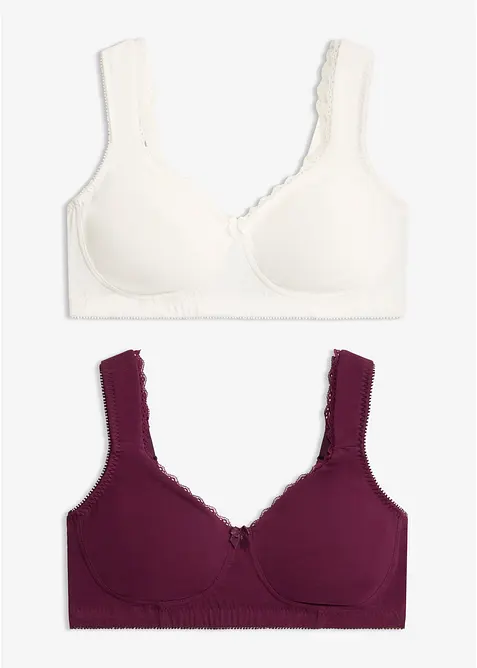 Reggiseno t-shirt minimizer senza ferretto con cotone biologico (pacco da 2), bonprix