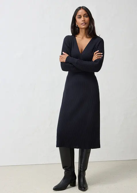 Abito in maglia di misto lana morbido, bonprix