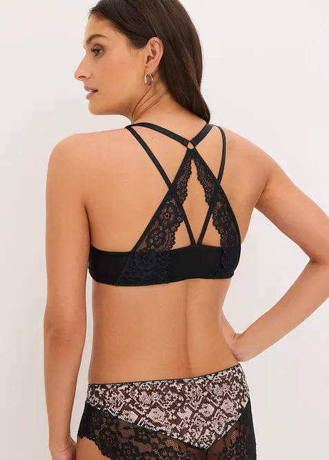 Reggiseno pitonato con coppe preformate e chiusura anteriore, bonprix