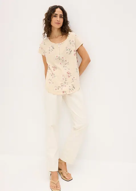 Maglia stile tunica in misto cotone, bonprix