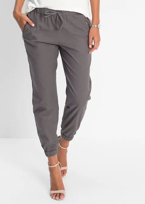 Pantaloni cropped in misto lino leggero, bonprix