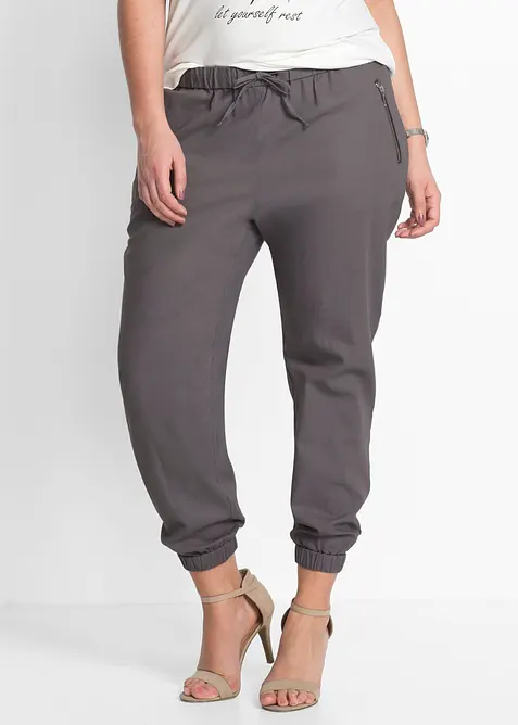 Pantaloni cropped in misto lino leggero, bonprix