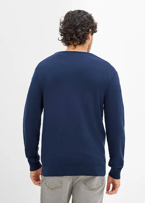 Maglione in filato fine con scollo a V (pacco da 2), bonprix