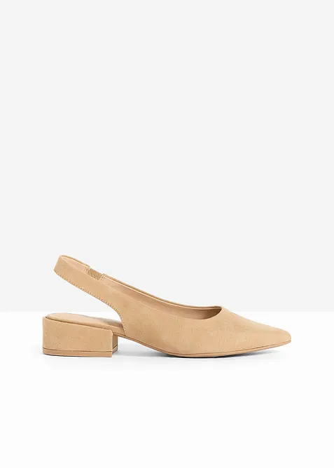 D&eacute;collet&eacute; slingback con tacco basso, bonprix