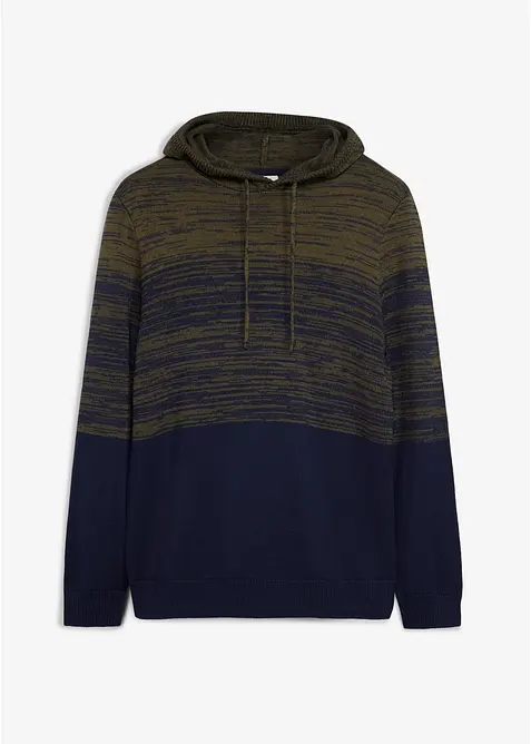 Maglione in filato fine con cappuccio, regular fit, bonprix