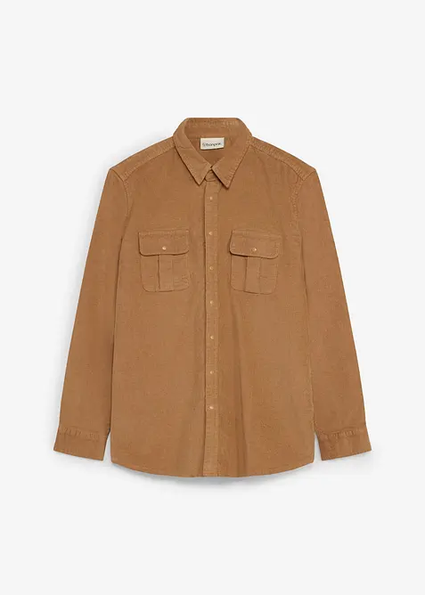 Camicia di velluto a coste elasticizzato con cotone, bonprix