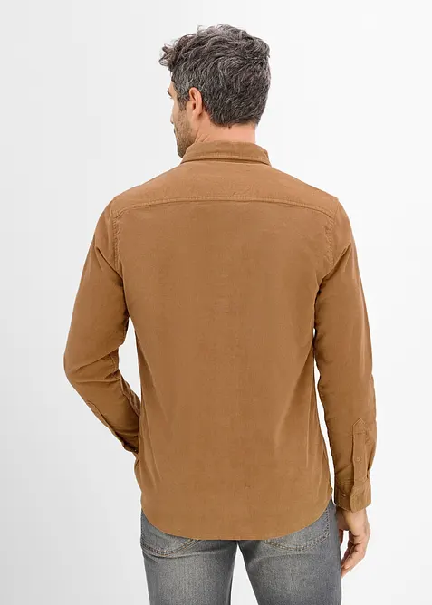 Camicia di velluto a coste elasticizzato con cotone, bonprix
