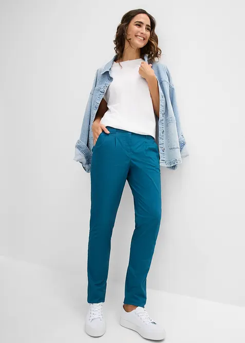 Pantaloni chino in misto cotone elasticizzato, bonprix