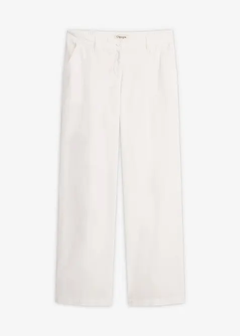 Pantaloni in tessuto misto lino e cotone, bonprix