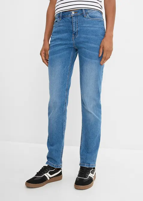 Jeans elasticizzati straight, vita media, bonprix