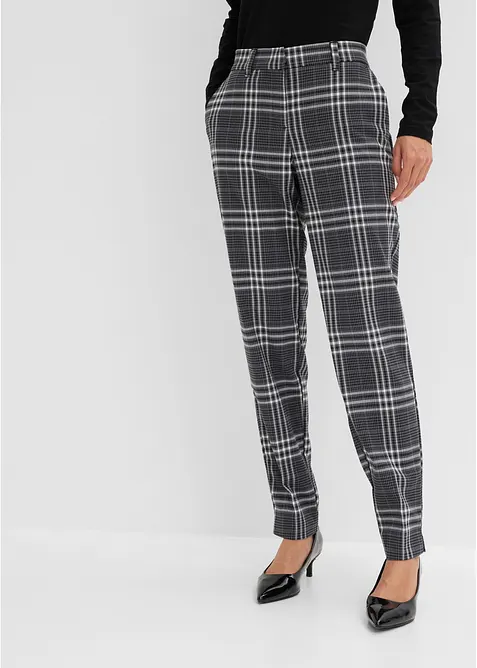 Pantaloni elasticizzati con fantasia a quadri, bonprix