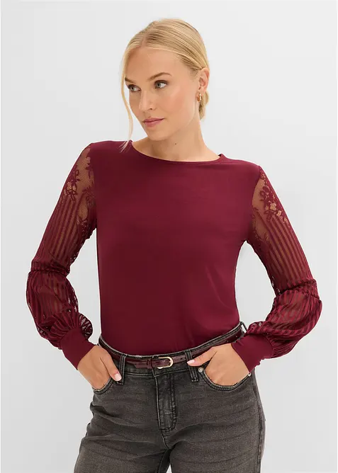 Maglia con maniche lunghe in misto viscosa, bonprix