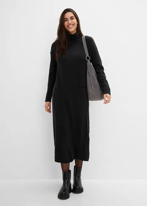 Abito in maglia a collo alto, bonprix