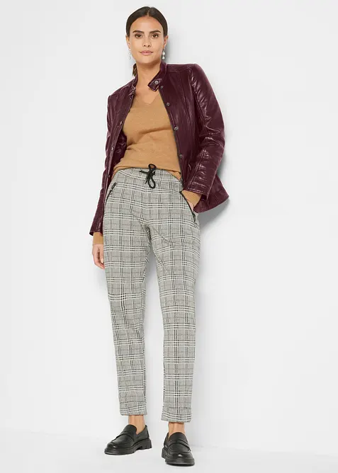 Pantaloni principe di Galles con elastico in vita, bonprix