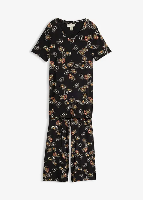 Maglia e pantaloni culotte in misto viscosa fluido (set 2 pezzi), bonprix