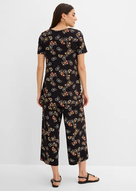 Maglia e pantaloni culotte in misto viscosa fluido (set 2 pezzi), bonprix